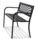 Outdoor Bench,46 inches Metal Garden Bench for Outdoors, 480 lbs Load Capacity Bench, Outdoor Garden Park Bench with Backrest and Armrests, Patio Bench for Garden, Park, Yard, Front Porch