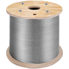 T316 Stainless Steel Cable, 1/8'' x 1000 ft, Braided Aircraft Wire Rope with 1x19 Strands Construction, 2100 lbs Breaking Strength, for Deck Railing Stair Handrail Balusters Porch Fence