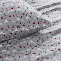 4 PCS Queen Sheet Set Grey Ski Jump