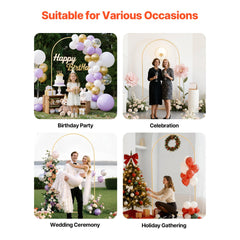 Arch Backdrop Stand, 7.2 x 4 ft, Stable Structure, Easy Assembly, 1 Piece Gold Metal Arch Backdrop Stand for Wedding, Birthday Party, Graduation, Holiday Celebration, and Ceremony Decoration