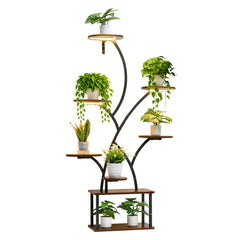 Plant Stand Indoor with Grow Lights, 62 in Tall 8-Tier Lighted Plant Shelf, Metal Corner Plants Holder, 3 Timer & 10 Brightness, Tree-Shaped Flower Display Rack for Living Room Balcony Decor