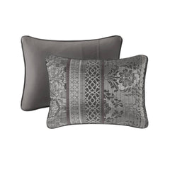 6-Piece King/Cal King 6 Piece Jacquard Quilt Set with Throw Pillows,Grey