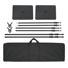 10ft x 10ft Pipe and Drape Kit, Heavy Duty Backdrop Stand with Carbon Steel Base, Adjustable Backdrop Support with 6 Clamps and A Carry Bag for Wedding, Party, Event, Photography, and Exhibition