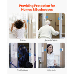 Door Chime, DC 12V, Wireless Door Open Contact Sensor Alarm Chime with 656 ft Range, 58 Chimes & 5 Adjustable Volume, Doors Ringer Alert for Business, Store, Home, Office When Entering