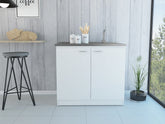White Rectangle 2-Door Utility Sink and Cabinet