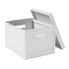 Set of 2 Collapsible Stackable Storage Box with Lids for Home or Office Organization