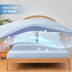 3-Piece King Cooling 3pc Sheet Set,Ice Blue