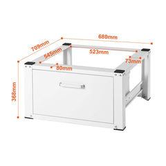Laundry Pedestal 27" Wide 14.4" Height, Washer And Dryer Base Stand Platform Universal Fit 660lbs Capacity, Heavy Duty Multi-Functional Base for Washing Machine with Drawer & Rich Accessories