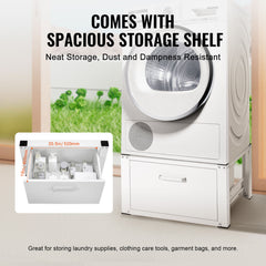 Laundry Pedestal 27" Wide 14.4" Height, Washer And Dryer Base Stand Platform Universal Fit 660lbs Capacity, Heavy Duty Multi-Functional Base for Washing Machine with Drawer & Rich Accessories