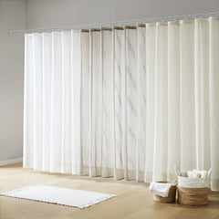 1-Piece 72x72" Sheer Shower Curtain,Ivory