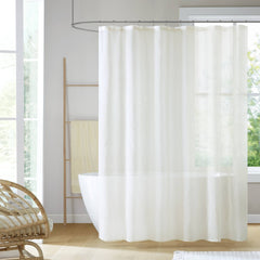 1-Piece 72x72" Sheer Shower Curtain,Ivory