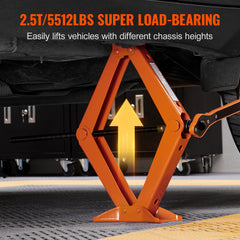 Scissor Jack, 2.5 Ton/5512 lbs Scissor Car Jack, 3.7"-17.1" Lifting Range Scissor Lift Jack with Ratcheting Handle and L-Wrench, Portable Tire Jack for Cars Trucks Sedans MPVs