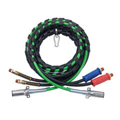 15FT Semi Truck Air Lines Kit with 2PCS Glad Hands, 3-in-1 Air Hoses & 7 Way ABS Electric Power Line, with 2PCS Gladhand Handles, 4PCS Seals and Tender Spring Kit for Semi Truck Trailer Tractor