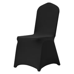 Stretch Spandex Folding Chair Covers, Universal Fitted Chair Cover, Removable Washable Protective Slipcovers, for Wedding, Holiday, Banquet, Party, Celebration, Dining (50PCS Black)
