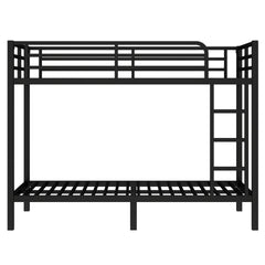 Metal Twin XL over Twin XL Bunk Bed for Teens and Adults,Space-Saving/Noise Reduced/No Box Spring Needed, Black