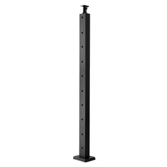 Cable Railing Post, 36x1x2 Inch Level Deck Stair Posts, 1-Pack Stainless Steel Cable Handrail Post, Pre-Drilled Pickets with Mounting Bracket Stair Railing Kit, Black, 1JZLGZXHS914LZA6X001V0