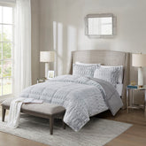 Full/Queen Back Print Long Fur Comforter Mini Set