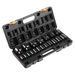 Impact Socket Set 1/2 Inches 19 Piece Impact Sockets, Standard Socket Assortment, 1/2 Inches Drive Socket Set Impact Standard SAE (3/8 Inches to 1-1/2 Inches) 6-point Hex Sockets