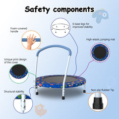 36inch Mini Trampoline for Kids Ages 1-6 Indoor Outdoor Trampoline with Handle Fun for Kids