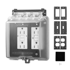 Outdoor Outlet Cover 2-Gang Lockable Weatherproof Electrical Outlet Cover