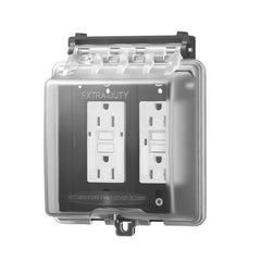 Outdoor Outlet Cover 2-Gang Lockable Weatherproof Electrical Outlet Cover