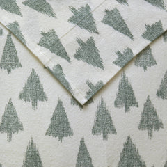 4-Piece Queen 100% Cotton Flannel Printed Sheet Set,Ikat tree