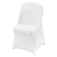 Stretch Spandex Folding Chair Covers, Universal Fitted Chair Cover, Removable Washable Protective Slipcovers, for Wedding, Holiday, Banquet, Party, Celebration, Dining (50PCS White)
