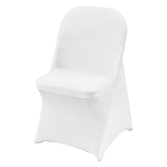 Stretch Spandex Folding Chair Covers, Universal Fitted Chair Cover, Removable Washable Protective Slipcovers, for Wedding, Holiday, Banquet, Party, Celebration, Dining (100PCS White)