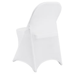 Stretch Spandex Folding Chair Covers, Universal Fitted Chair Cover, Removable Washable Protective Slipcovers, for Wedding, Holiday, Banquet, Party, Celebration, Dining (100PCS White)