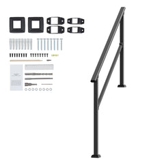 4-5 Handrails for Outdoor for Seniors Porch Deck Black Square Tube Steel