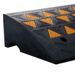 Rubber Curb Ramp 6" Rise Height Sidewalk Curb Ramp, 14.6" Width 19.3" Length Driveway Ramp for Curb, 15T Heavy Duty Rubber Ramp for Forklifts, Trucks, Buses, Cars, Wheelchairs, Bikes