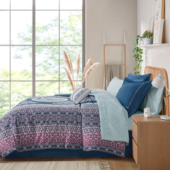 Queen Boho Comforter Set with Bed Sheets