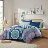 Queen Boho Comforter Set with Bed Sheets
