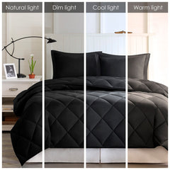 Full/Queen 3M Scotchgard Diamond Quilting Reversible Down Alternative Comforter Set