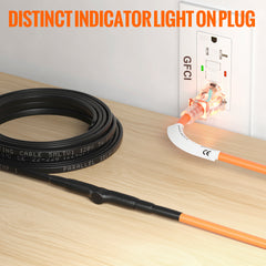 Self-Regulating Pipe Heating Cable, 18-feet 5W/ft Heat Tape for Pipes Freeze Protection, Protects PVC Hose, Metal and Plastic Pipe from Freezing, 120V