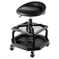 Rolling Shop Stool Adjustable Height Garage Seat 300 lbs Load with Caster