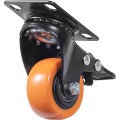 Caster Wheels, 2-inch Swivel Plate Casters, Set of 4, with Security Dual Locking No Noise PVC Wheels, Heavy Duty 150 lbs Load Capacity Per Caster, Non-Marking Wheels for Cart Furniture Workbench