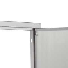 BBQ Access Door, 31W x 24H Inch Double Outdoor Kitchen Door, Stainless Steel Flush Mount Door, Wall Vertical Door with Recessed Handles , for BBQ Island, Grilling Station, Outside Cabinet