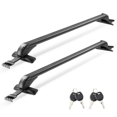 Lockable Roof Rack Cross Bars 165 LBS Capacity Universal Fit for Naked Roofs