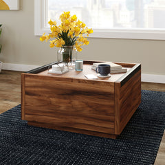 Coffee Table with Full-Extension Drawers, Dark Brown finish