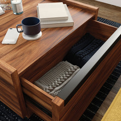 Coffee Table with Full-Extension Drawers, Dark Brown finish