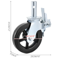 4 Pack Scaffolding Caster Wheels 8 x 2 Inch with Dual Locking Rubber Swivel Caster 360 Degrees Heavy Duty Casters 1100LBS Capacity per Wheel