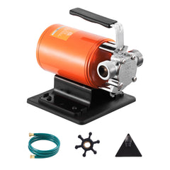 Water Transfer Pump, 12V DC 360 GPH 1/10HP, Portable Electric Utility Pump with 6 ft Suction Hose Kit, Impeller, Suction Strainer, for Garden, Rain Barrel, Pool, Pond, Hot Tub, Aquarium Draining