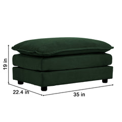 Chenille Fabric Ottomans Footrest to Combine with 2 Seater Sofa, 3 Seater Sofa and 4 Seater Sofa, Green Chenille
