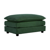 Chenille Fabric Ottomans Footrest to Combine with 2 Seater Sofa, 3 Seater Sofa and 4 Seater Sofa, Green Chenille