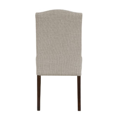 Modern Classic Side Chairs Set of 2, Taupe Fabric Upholstery Seat Back Nailhead Trim Dining Furniture