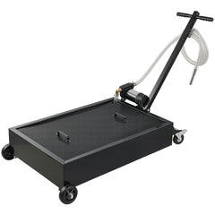 Low Profile Oil Drain Pan, 15 Gallon Capacity, Rolling Oil Drain Pan with Electric Pump & 7.2 ft Hose, Leak-proof & Corrosion-resistant, Fit for Cars, SUVs, Trucks, Motorcycles, ATVs, Metal