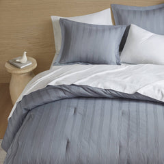 7-Piece Full Woven Striped Comforter Set