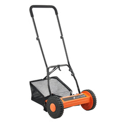 14" Manual Push Reel Lawn Mower 5-Blade Adjustable Height Grass Catcher 2 Wheels