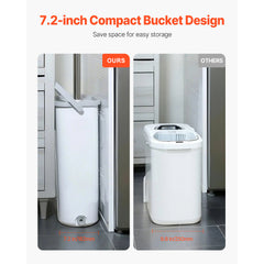 Mop and Bucket with Wringer Set, Wet & Dry Use, Flat Mop and Bucket System with 3 Washable Microfiber Pads, Flat Mop with Stainless Steel Handle, Mop Bucket Set for Hardwood Tile Vinyl